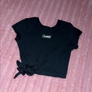 Bombshell Sportswear Black Tie Crop Top